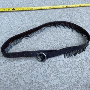 Brown Leather Belt with Charm Details